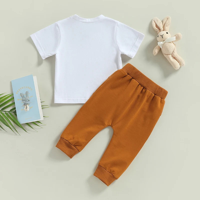 Conjunto de Roupas para Meninos Coelho - Tamanhos de 0 a 3 Anos