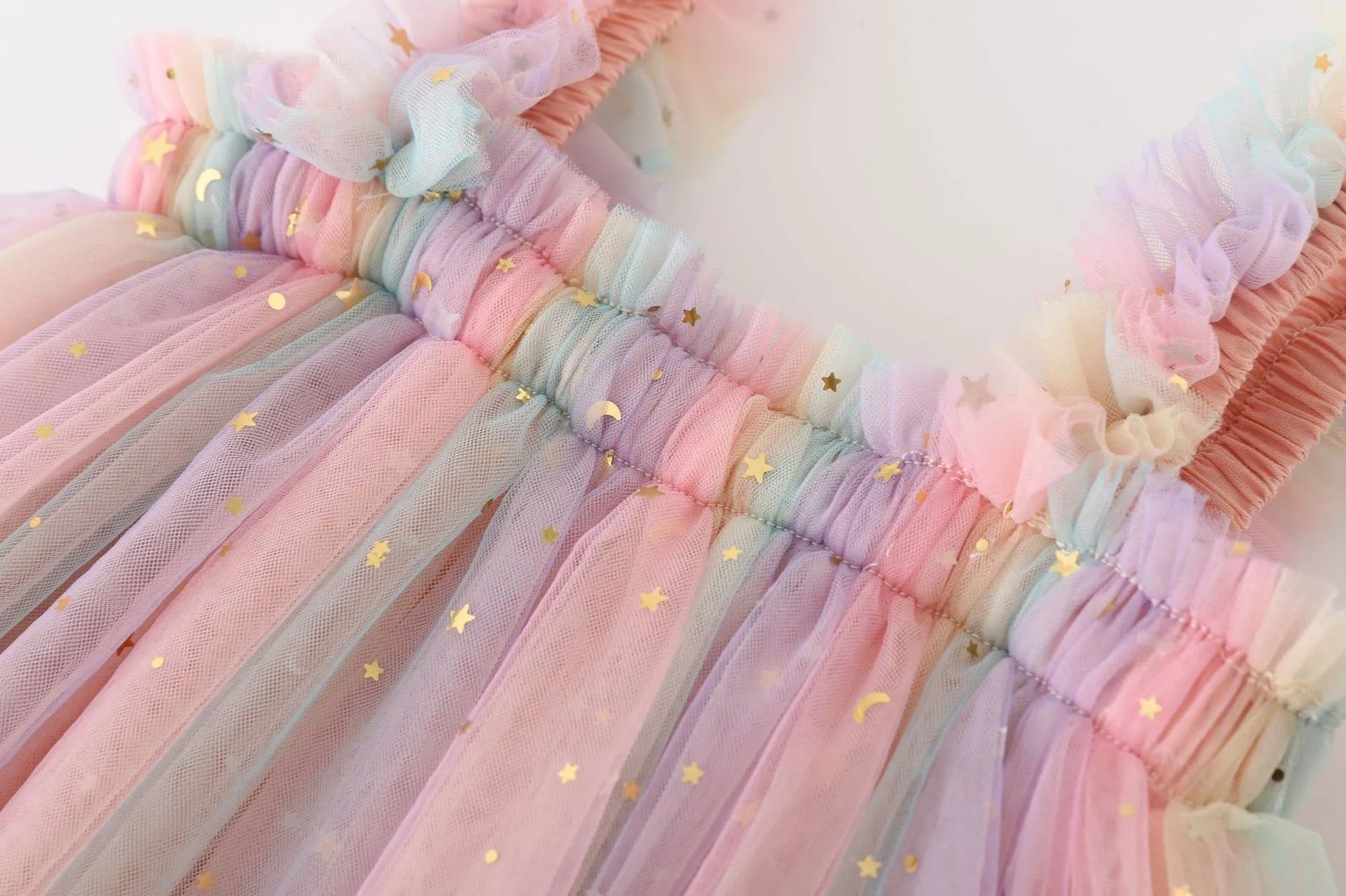 Vestido de Tule Glitter Colors  - Tamanhos de 0 a 5 Anos